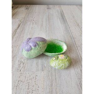 Midwest Teena flanner Easter egg glitter vintage green purple sparkle flower sug